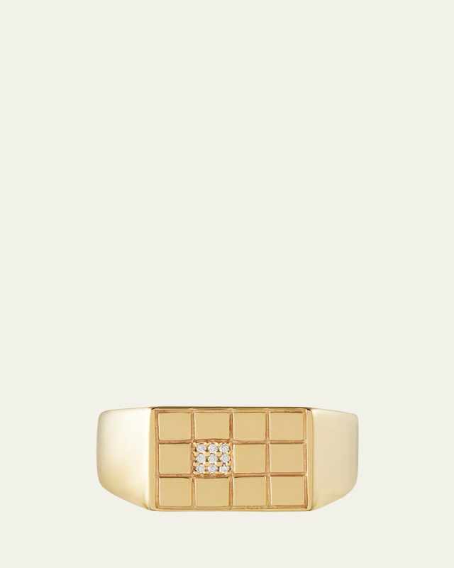 Chata Pavé Diamond Ring in 14K Gold, Size